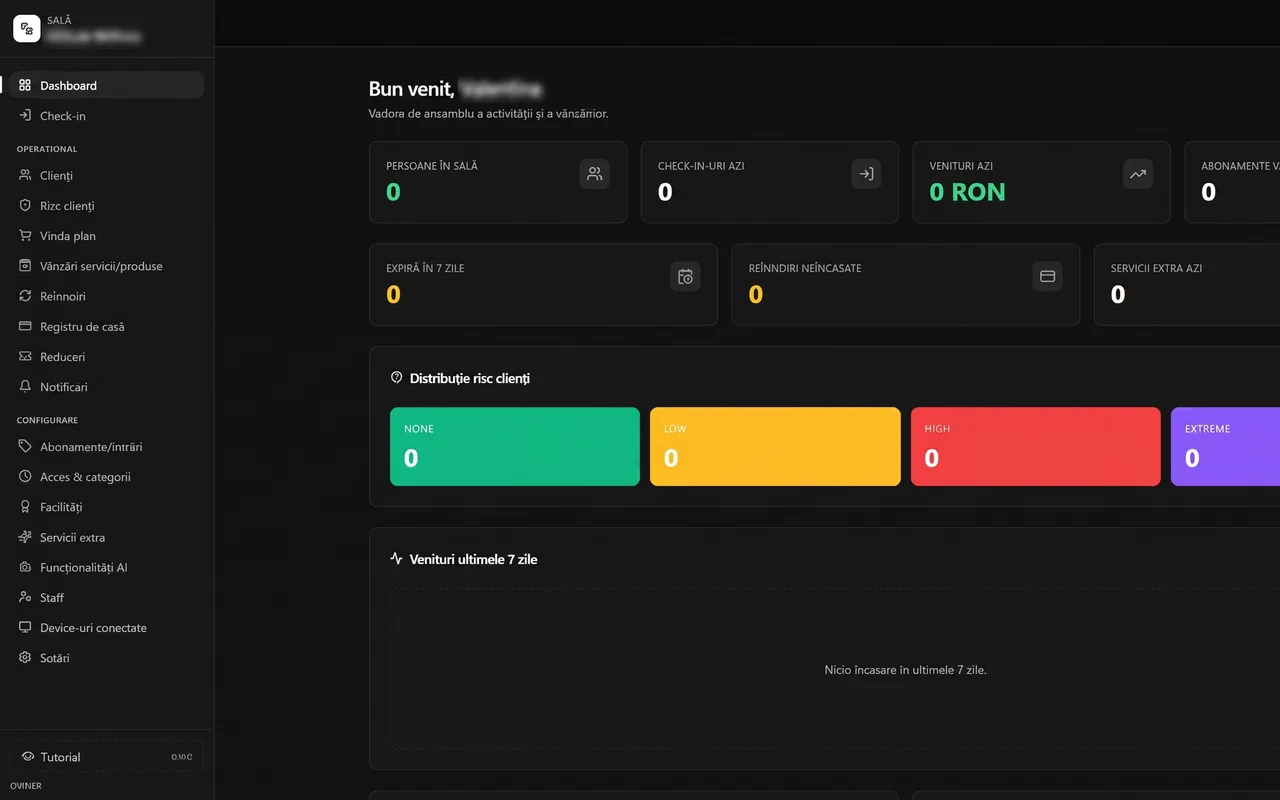 Gym Platform - platformă de gestiune pentru săli de fitness